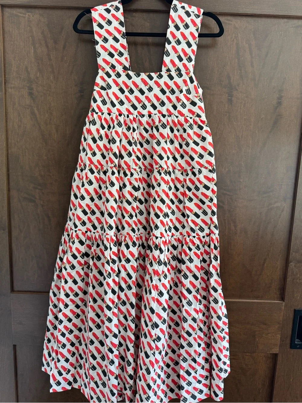 NWT Anthropologie Helena Square Neck Smocked Tiered Babydoll Dress Lipstick - Picture 1 of 4